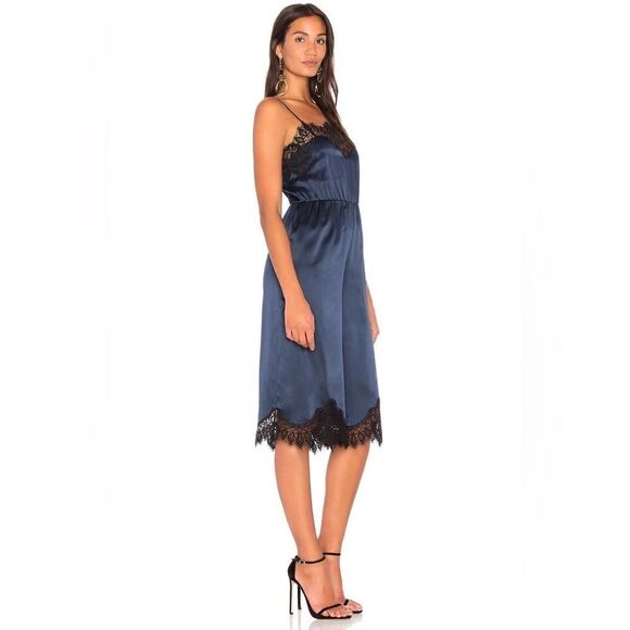 Alice + Olivia by Stacey Bendet Quincy Blue Navy Jumpsuit Lace Size 0 - Picture 3 of 14